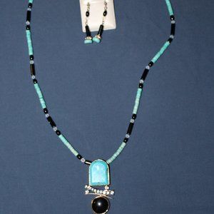 Handmade necklace and earrings